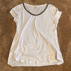 White Dylan Tee with sequin neck